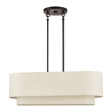 Manorwood 3 Light Medium Linear Chandelier 19.5 X 10 Inch Wide by Livex - 41933