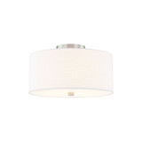 Textile 3 Light 14 Inch Wide Semi Flush Mount by Justice Design - FAB-9765