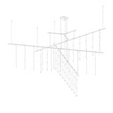 Suspenders 90W 90 LED Tri Bar Chandelier 82.5 Inch Wide by Sonneman - S1D48K