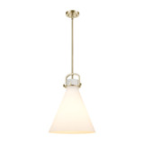 Newton Cone 1 Light Stem Pendant 15 Inch Tall X 14 Inch Wide by Innovations - 410-1SL-G411-14_P