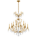 Renaissance Nouveau 12 Light Chandelier 38 Inch Tall by Schonbek Signature - RN3872N