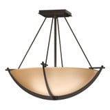 Compass 3 Light 18.1 Inch Wide Semi Flush Mount by Hubbardton Forge - 124555