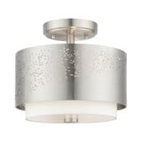Noria 2 Light 12 Inch Wide Semi Flush Mount by Livex - 46267