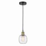 Belfast 1 Light Mini Cord Hung Pendant 9.75 Inch Tall by Innovations - 616-1P-G10