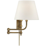 Pimlico 1 Light Swing Arm Linen Wall Sconce by Visual Comfort Signature - CHD2154-L