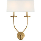 Symmetric Twist 2 Light Linen Wall Sconce by Visual Comfort Signature - CHD1612-L