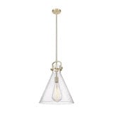 Newton Cone 1 Light Stem Pendant 17.25 Inch and 16 Inch Wide by Innovations - 410-1SL-G411-16_P