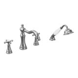 Weymouth 2 Handle Roman Tub Faucet Includes Hand Shower TS21102 by Moen - TS21102