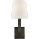 Square Tube 1 Light Linen Shade Wall Sconce by Visual Comfort Signature - SL2819-L
