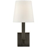 Square Tube 1 Light Linen Shade Wall Sconce by Visual Comfort Signature - SL2819-L