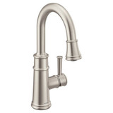 Belfield One Handle Pulldown Bar Faucet Multiple Finishes by Moen - 6260