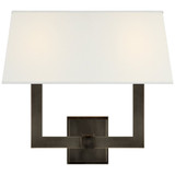 Square Tube 2 Light Linen Shade Wall Sconce by Visual Comfort Signature - SL2820-L2