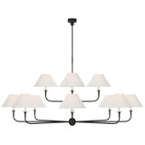 Piaf 12 Light Oversized 2 Tier Chandelier by Visual Comfort Signature - TOB5458-L