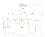 Vendome 8 Light Oversized Chandelier by Visual Comfort Signature - TOB5008-L