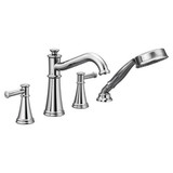 Belfield Two Handle Roman Tub Faucet Includes Hand Shower by Moen - T9024