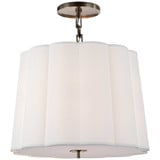 Simple Scallop 5 Light Linen Large Pendant by Visual Comfort Signature - BBL5015-L