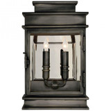 Linear 2 Light Brass Short Outdoor Wall Lantern by Visual Comfort Signature - CHO2908