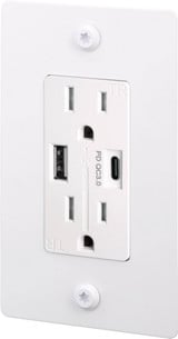 1G USB A+C Linear Duplex Outlet without Logo 4.75 Inch Tall by Buster Punch - NSC-1G-USB-DO