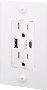 1G USB A+C Linear Duplex Outlet without Logo 4.75 Inch Tall by Buster Punch - NSC-1G-USB-DO