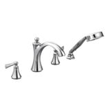 Wynford Two Handle Roman Tub Faucet Includes Hand Shower T654 by Moen - T654