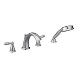 Brantford 18 Inch Two Handle Roman Tub Faucet Includes Hand Shower by Moen - T924