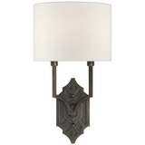 Silhouette Fretwork 2 Light Linen Wall Sconce by Visual Comfort Signature - TOB2600-L