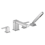 90 Degree Two Handle Roman Tub Faucet Includes Hand Shower by Moen - TS914
