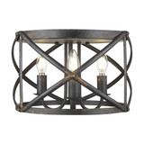 Alcott 3 Light Flush Mount 9.25 Inch Tall and 15 Inch Wide by Golden - 0890-FM