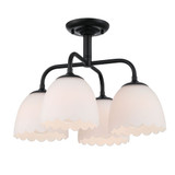 Dorinda 4 Light Semi Flush Mount 13 Inch Tall and 18 Inch Wide by Golden - 6954-4SF