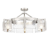 Aenon 6 Light Semi Flush Mount 8.75 Inch Tall and 27.75 Inch Wide by Golden - 3164-6SF