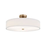 Textile Genova 28W 1 LED Semi Flush Mount 24 Inch Wide by Justice Design - FAB-9302