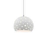 Perforated Globe 1 Light Cord Pendant 6 X 7 Inch Wide by Justice Design - CER-6580-CD