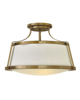 Charlotte 3 Light 13 Inch Wide Semi Flush Mount by Hinkley - 3522