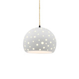 Perforated Globe 1 Light Pendant 6 Inch and 7 Inch Wide by Justice Design - CER-6580-TWST