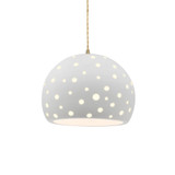 Perforated Globe 1 Light Pendant 9.25 X 12.25 Inch Wide by Justice Design - CER-6585-TWST