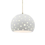 Perforated Globe 1 Light Pendant 9.25 X 12.25 Inch Wide by Justice Design - CER-6585-TWST
