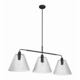 Pleated 3 Light Island 19 Inch Tall and 14 Inch Wide by Craftmade - 61173