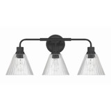 Pleated 3 Light Bath Vanity 10.75 Inch Tall and 25 Inch Wide by Craftmade - 61103