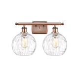 Athens Water Glass 2 Light Bath Vanity 11 Tall and 18 Wide by Innovations - 516-2W-G1215-8