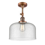 Bell 1 Light Adjustable Semi Flush Mount 16.5X11.5 Inch Wide by Innovations - 201F-G7-L