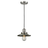 Railroad 100W 1 LED Cord Hung Mini Pendant 5.13X8 Inch Wide by Innovations - 201C-M1-M7-LED