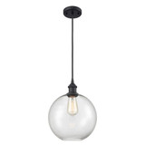 Athens 100W 1 LED Cord Hung Mini Pendant 12 X 10 Inch Wide by Innovations - 516-1P-G12-10-LED