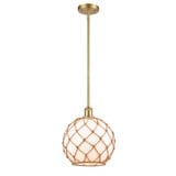 Farmhouse Rope 100W 1 LED Mini Pendant 12 and 10 Inch Wide by Innovations - 516-1S-G12-10R-LED