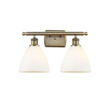 Bristol 2 Light Glass Bath Vanity 10.5 Inch X 17.5 Inch Wide by Innovations - 516-2W-GBD-75