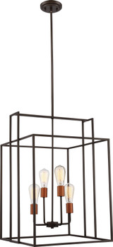 Lake 4 Light Large Square Pendant by Nuvo - 60-585SQL