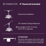 Aviara Coastal Ceiling Fan with Double Walled LK 52 Inch Wide by Fanimation - FPD6727-DWLK
