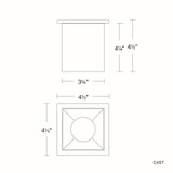 Zoron 15W 1 LED Narrow Flood Trimmed Square Outdoor Flush Mount 4.5 by WAC - C4ST-NCS