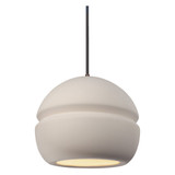 Radiance Ceramic 10W 1 LED Cord Pendant 8 and 8 Inch Wide by Justice Design - CER-6410-LED