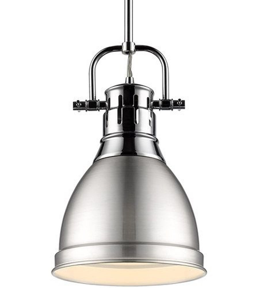 Duncan 1 Light Small Pendant with Rod 14.25 Inch Tall by Golden - 3604-S