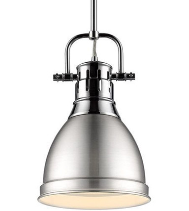 Duncan 1 Light Small Pendant with Rod 14.25 Inch Tall by Golden - 3604-S
